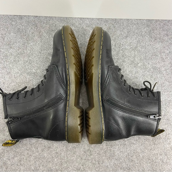 Dr. Martens Delaney Junior Size 5 Lace Up Black Leather Combat Ankle Boot - Picture 7 of 15